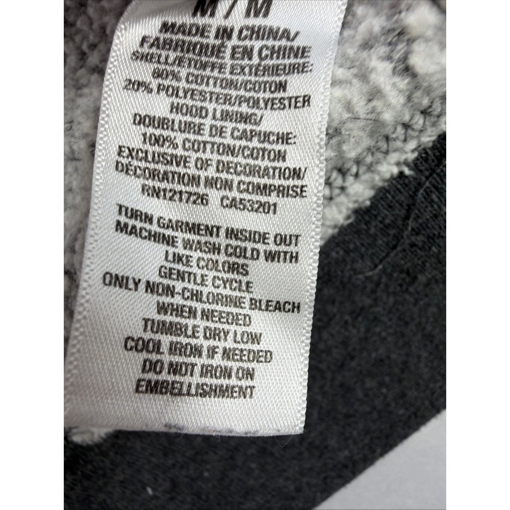 Aeropostale Sherpa Lined Hoodie Men's M Gray Full Zip Distressed - Picture 6 of 12